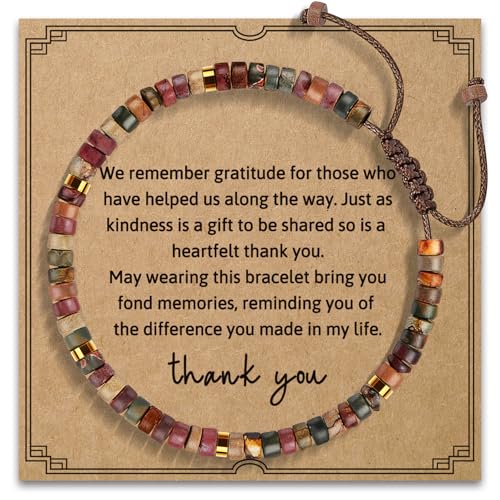 AGOT Thank You Bracelet Gift for Women - Appreciation Inspirational Gifts for Coworker, Unique Office Gift for Classmate Farewell Gift for Friends Teachers - Image 1