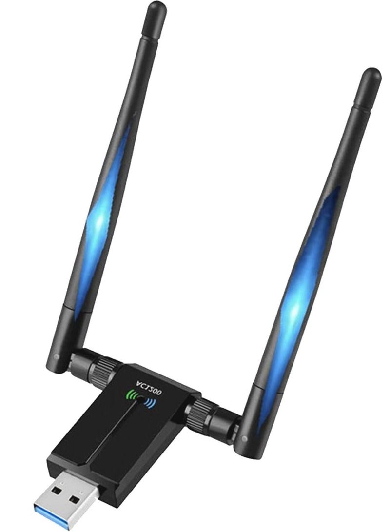 Wireless USB WiFi Adapter, 1300Mbps Dual-Band WiFi Dongle 2.4G/5G、 Wireless Network Adapter With USB 3.0 Base、 High Gain Antenna And Extension Cable, Suitable For Windows 11/10/8/7 And Mac OS X - Image 1