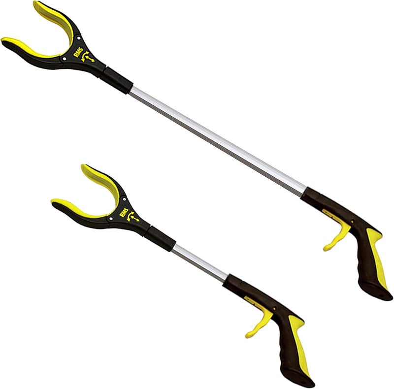 RMS 2-Pack 34 Inch and 21 Inch Grabber Reacher with Rotating Jaw - Mobility Aid Reaching Assist Tool - Image 1