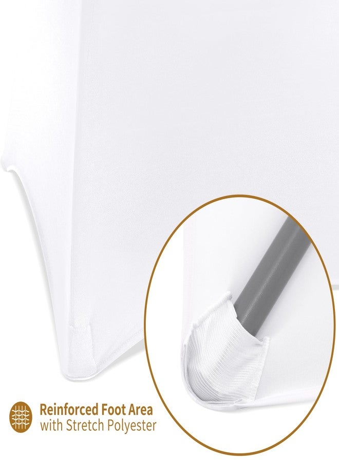 Showgeous 6 Pack Cocktail Table Covers 32"x43" Cocktail Table Tablecloths White Fitted High Top Table Covers for Cocktail Table Spandex Covers, Stretch Square Corners Tablecloth for Party Bar - Image 5