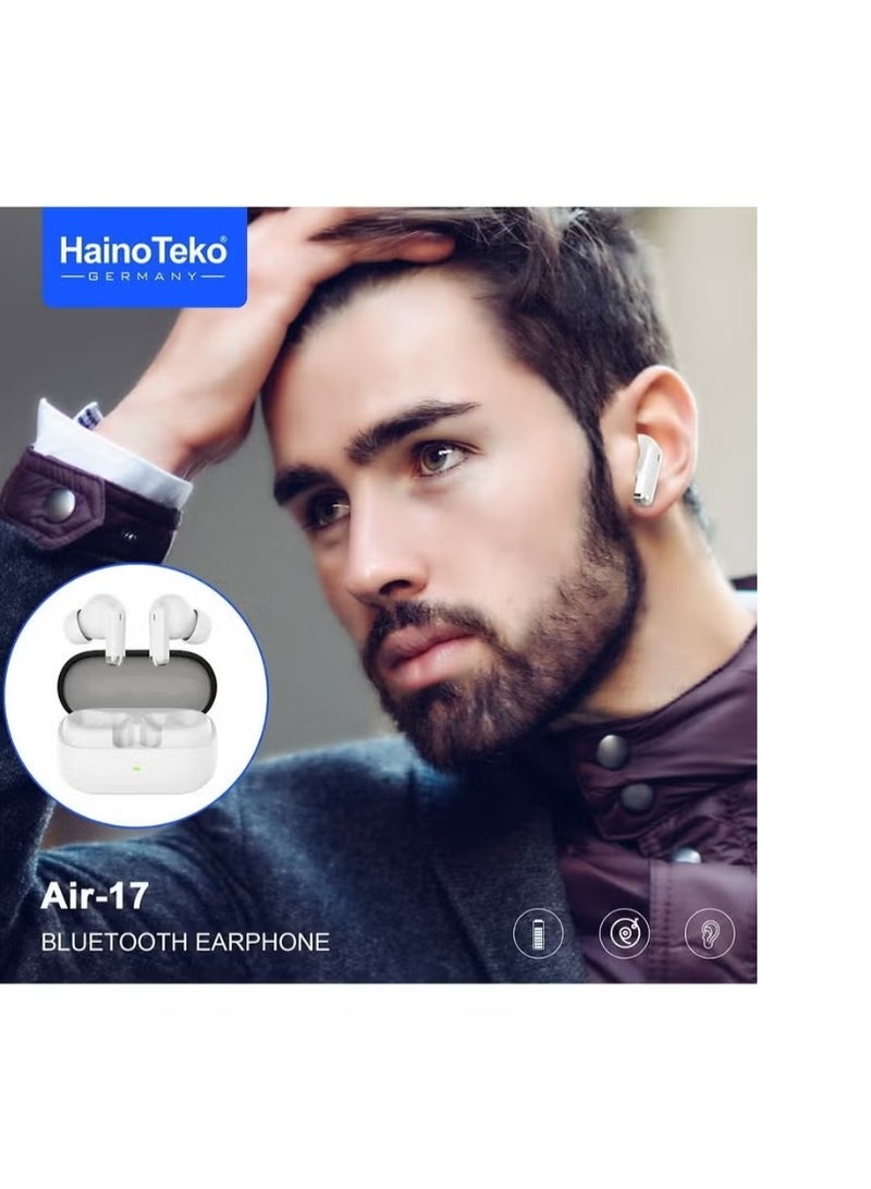 HainoTeko Air-17 Wireless Bluetooth Earbuds | Deep Bass, HD Mic & Long Playtime - Image 2