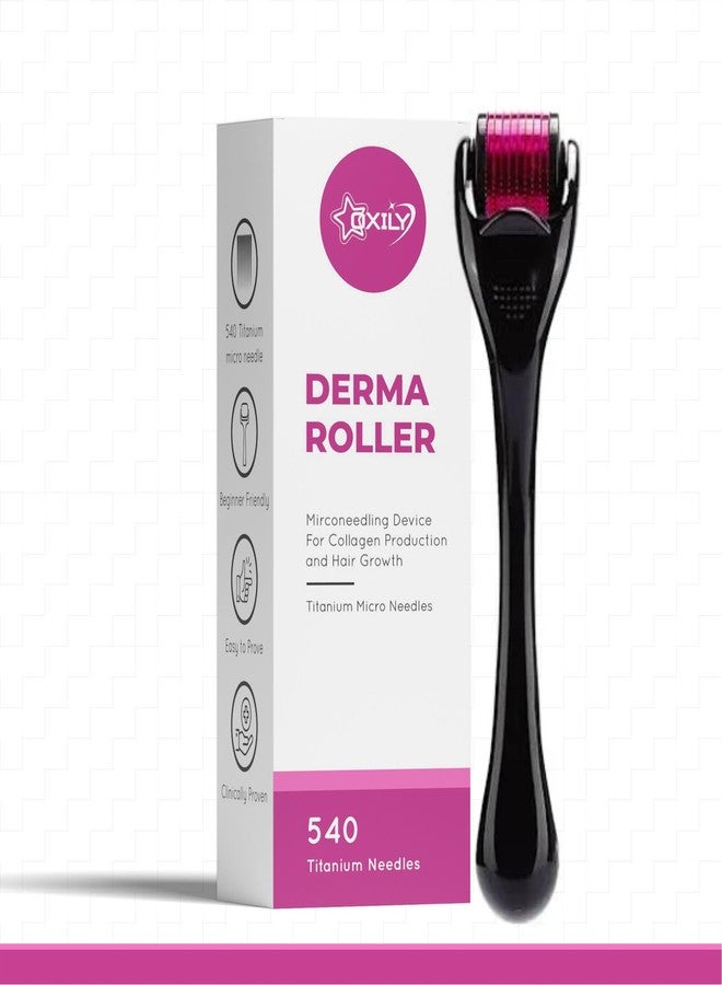 OXILY Derma Roller For Hair Growth 0.5 Mm With 540 Titanium Needles|Repairs Damaged Hair, Activates Hair Follicles|For Hair Fall & Hair Thickening|Reduces Acne Scars|Safe & Effective To Use - Image 1