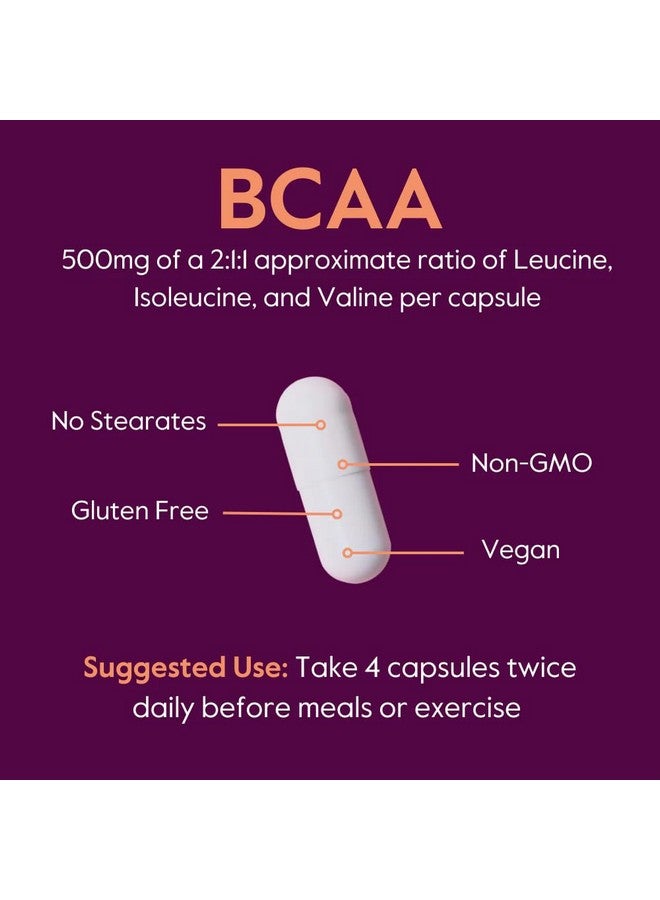 BESTVITE BESTVITE Vegan BCAA 500mg per Capsule of Amino Acids (400 Vegetarian Capsules) - 2000 mg per Serving - No Stearates - Vegan - Gluten Free - Non GMO - Image 5