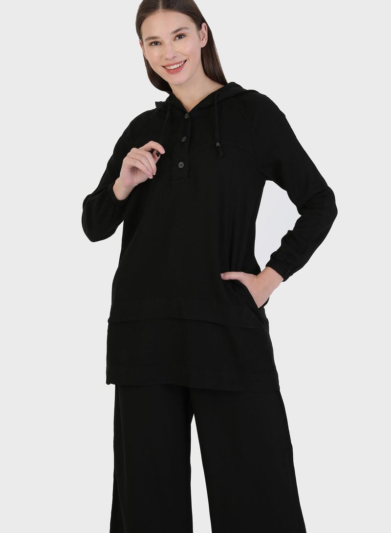 Modanisa Hooded Tunic & Pants Set  - Image 3