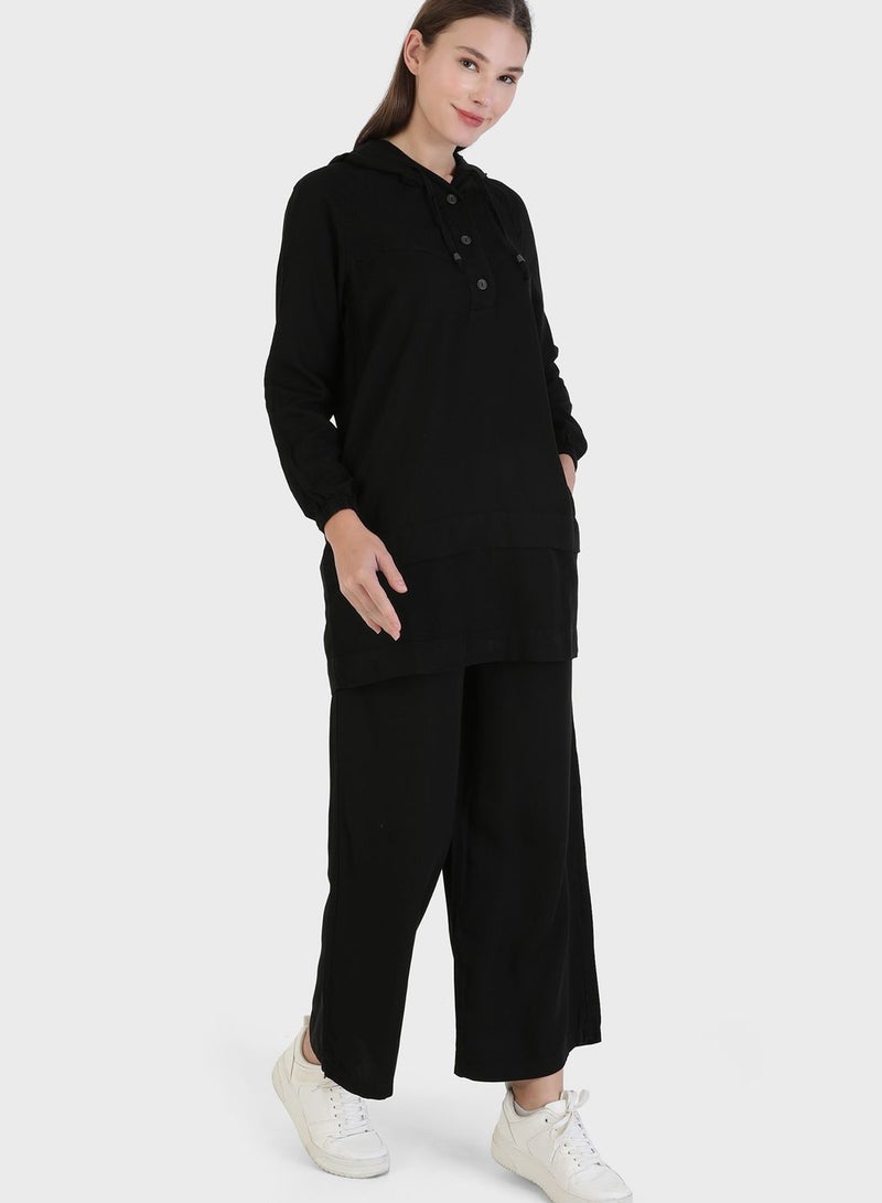Modanisa Hooded Tunic & Pants Set  - Image 4