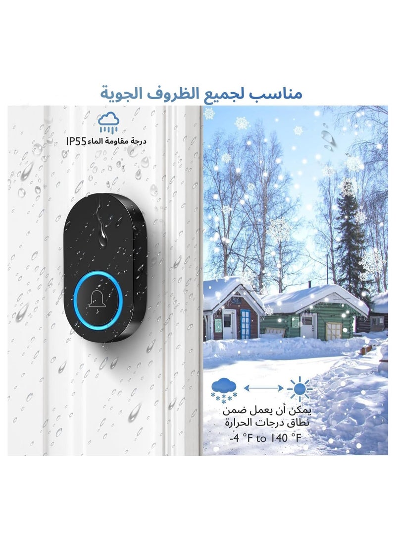 Waterproof Wireless Doorbell Kit with 2 Plug-In Receivers for Home, Wireless Ring Bell with 200m Range, 4 Volume Levels, and 38 Melodies – Battery Operated Chime for Home and School - Image 5