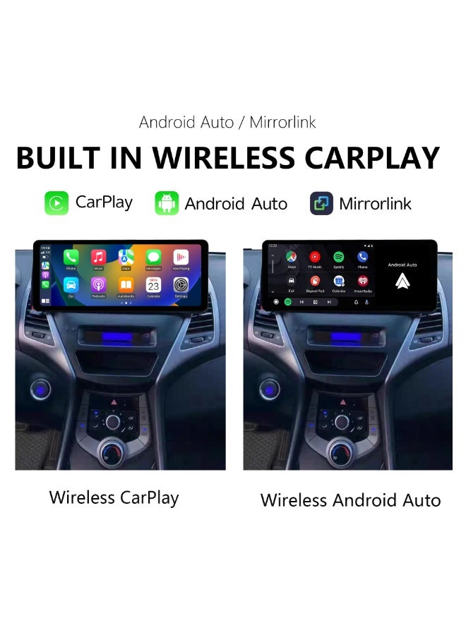 Raymos 12.3" Android 14 GPS Navigation Screen for Hyundai  ELENTRA 2012 | Apple CarPlay & Android Auto | 4G SIM | WiFi | QLED 1920×720 | DSP Audio - Image 1