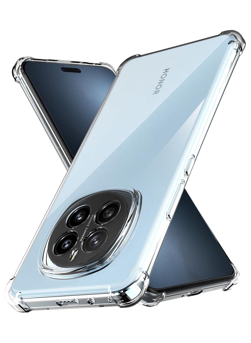Case for Honor Magic 7 Pro, Ultra Slim Crystal Clear Anti-Scratch Bumper Cover Flexible Soft TPU Anti-Fall Reinforced Corner Shockproof Transparent Phone Case for Honor Magic7 Pro - Image 1