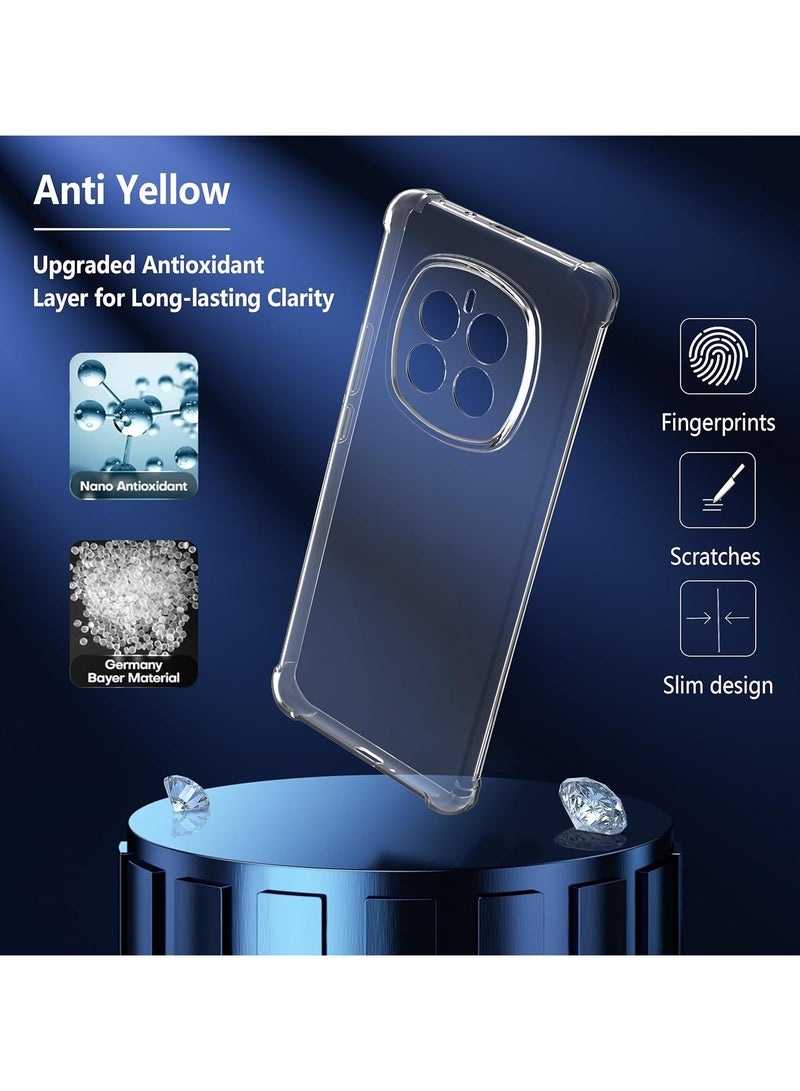Case for Honor Magic 7 Pro, Ultra Slim Crystal Clear Anti-Scratch Bumper Cover Flexible Soft TPU Anti-Fall Reinforced Corner Shockproof Transparent Phone Case for Honor Magic7 Pro - Image 4