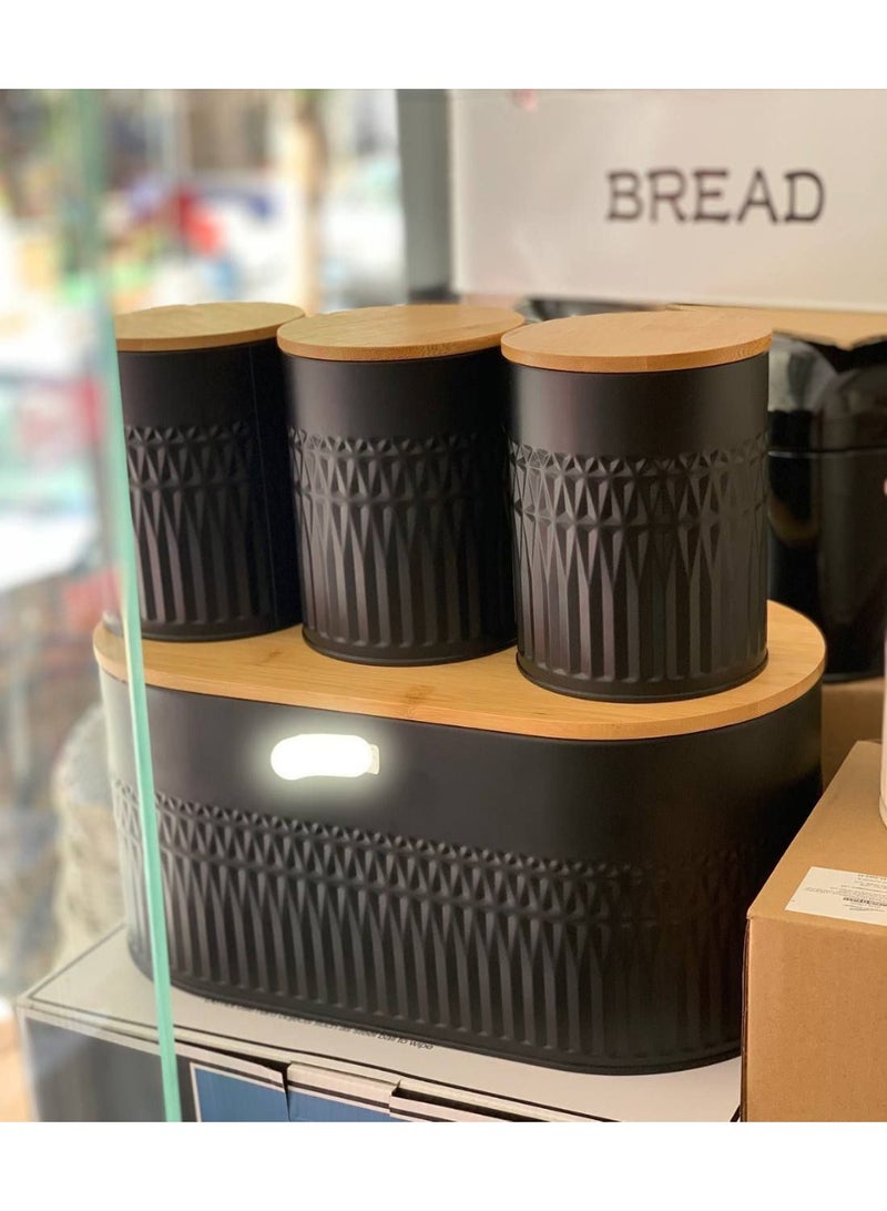 طقم تخزين ( كوفى و عياشة ) معدن مط _اسود - Image 1