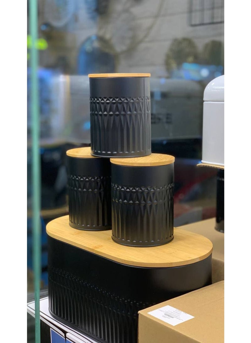 طقم تخزين ( كوفى و عياشة ) معدن مط _اسود - Image 3