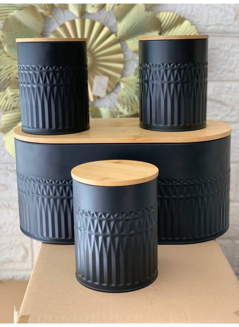 طقم تخزين ( كوفى و عياشة ) معدن مط _اسود - Image 4