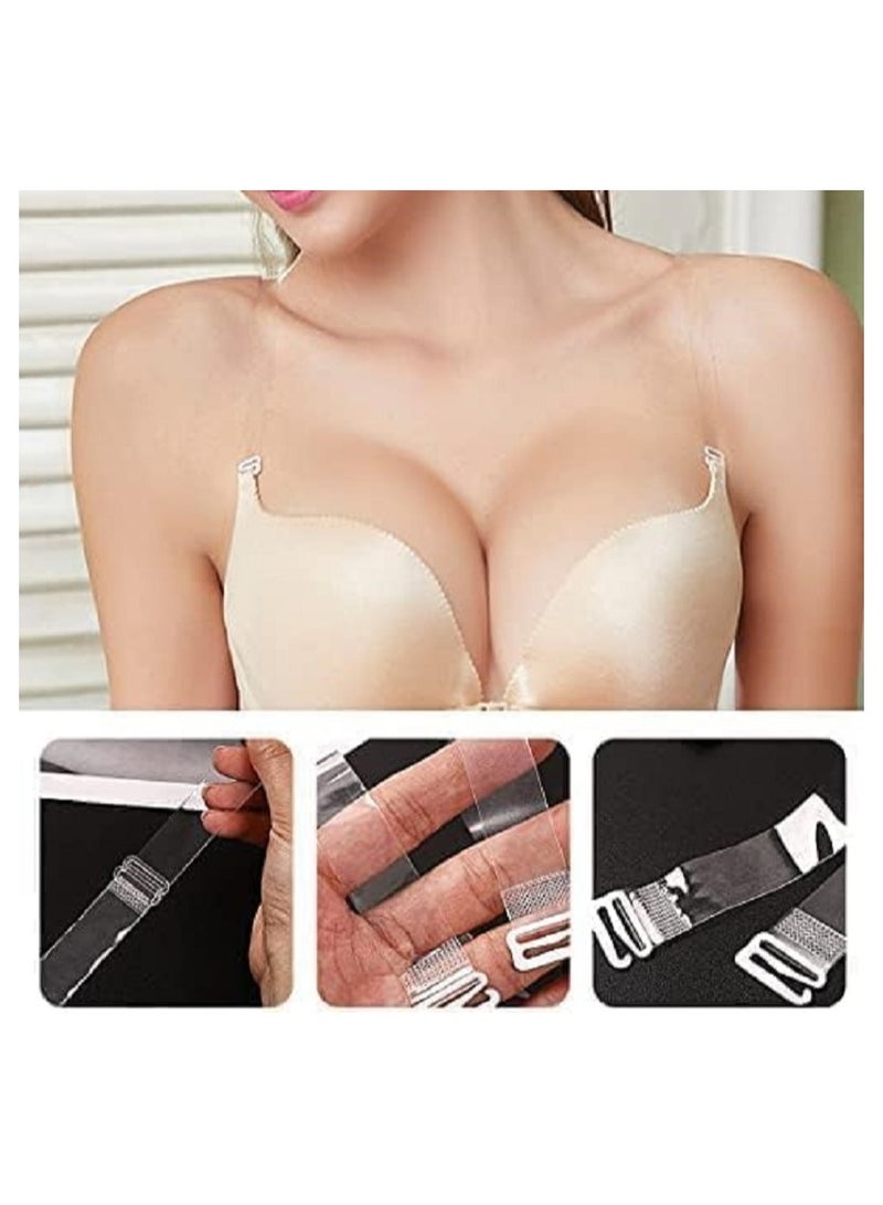 6 Pack Invisible Bras Women Non Slip Adjustable Replacement Bra Invisible Bra Transparent Bra, Plastic, - Image 4