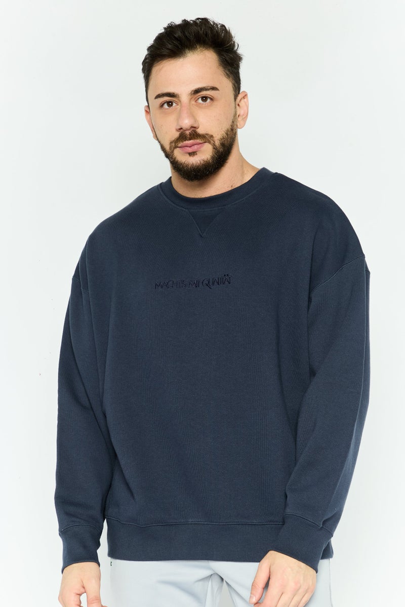 PUMA Puma x Select Men Sportswear Fit Long Sleeve Outdoor Sweatshirt, Navy  - Image 1