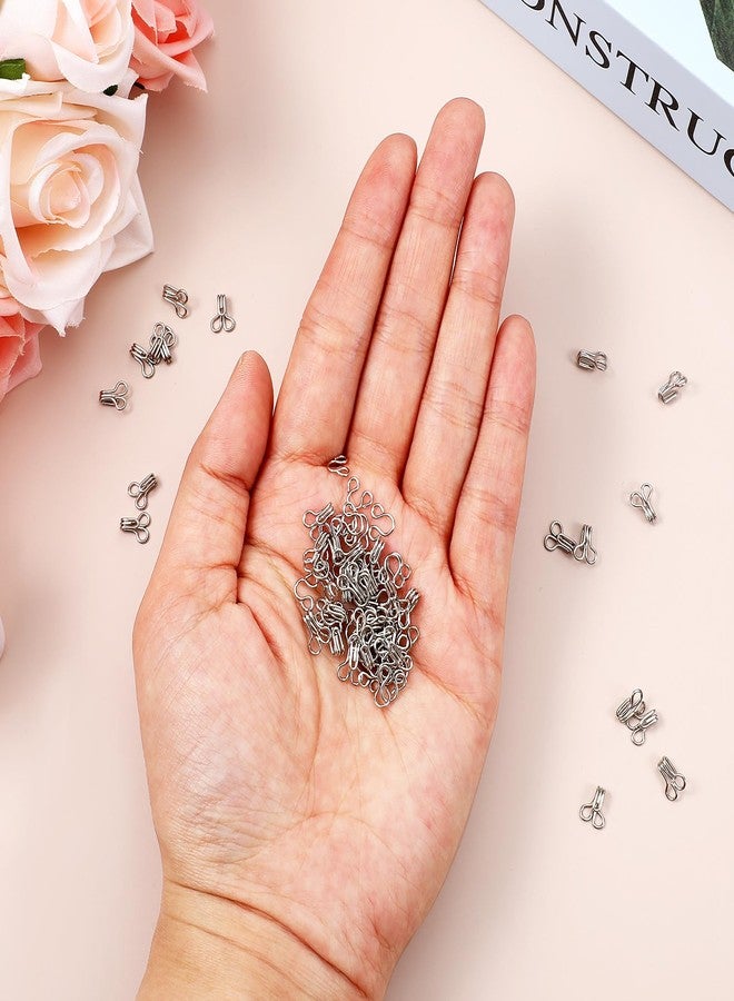 EupHHonycs أقفال معدنية للإبرة 100 مجموعة من الخطافات والعينين، بديل خطاف حمالة الصدر، خطافات حمالة الصدر للملابس التنورة، مشروع الحرف اليدوية (13 مم) - Image 4