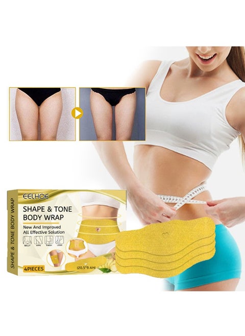 Shape & Tone Body Wrap,Slimming Patch, Weight Loss Patch, Promotes Fat Burning on the Abdomen, Tightens the Waist, Anti-Cellulite, Supports Fast Weight Loss 4 Pcs