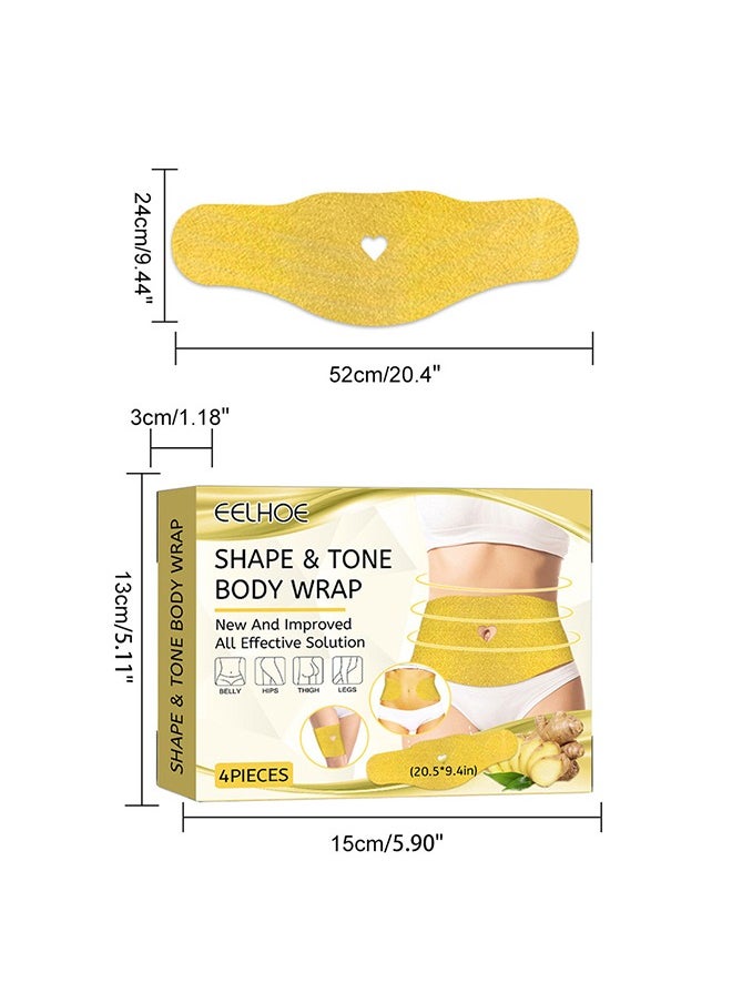 EELHOE - Shape & Tone Body Wrap,Slimming Patch, Weight Loss Patch, Promotes Fat Burning on the Abdomen, Tightens the Waist, Anti-Cellulite, Supports Fast Weight Loss 4 Pcs - Image 1