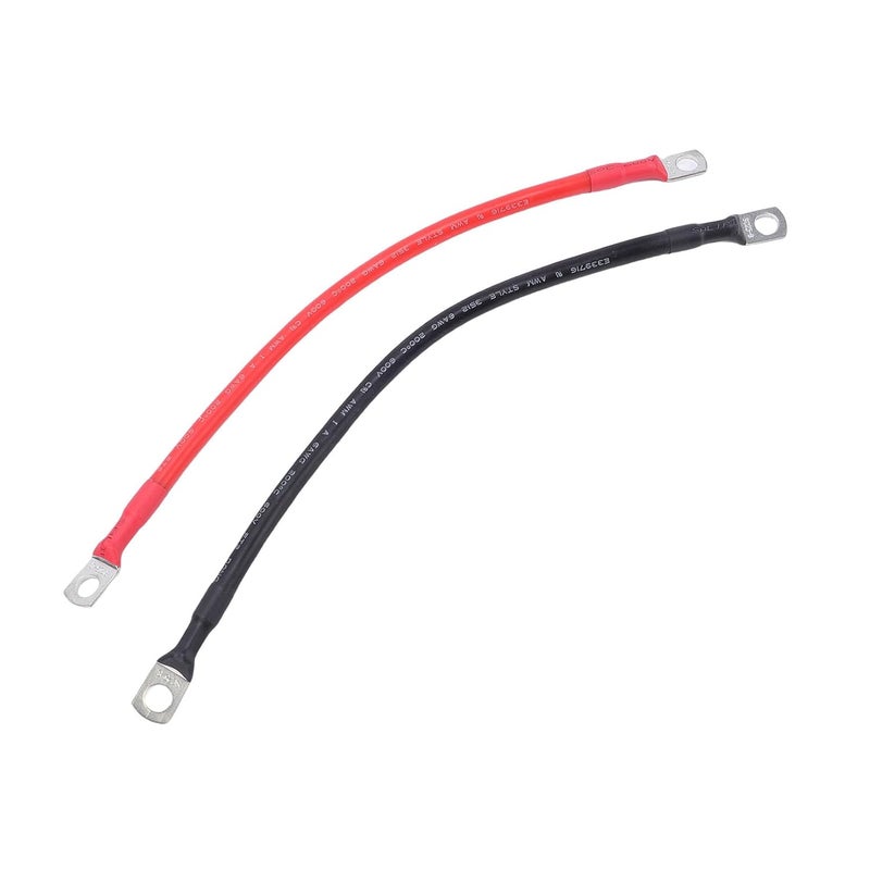 6 AWG Battery Cables with 0.31 Inch Tinned Copper Lugs for Solar Marine RV Car Motorcycle - Image 2