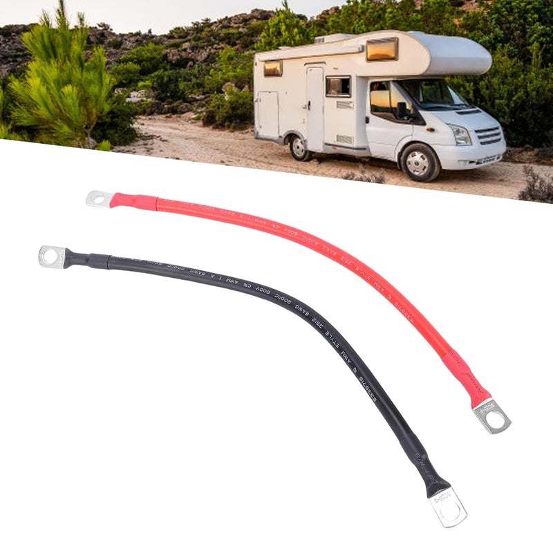 6 AWG Battery Cables with 0.31 Inch Tinned Copper Lugs for Solar Marine RV Car Motorcycle - Image 3