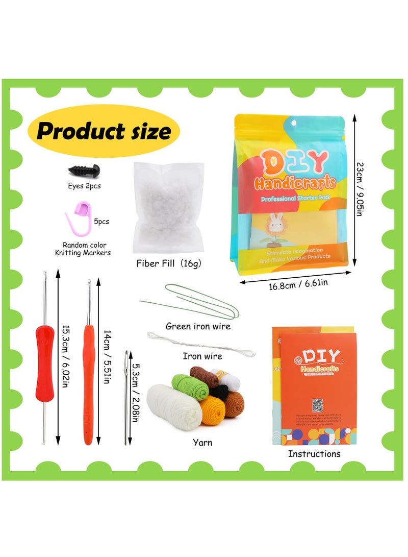 Excefore Crochet Kits for Beginners Adults, Beginners Crochet Kit, Beginner Knitting Kit with Potted Animals, Crochet Hooks, Yarn, Step-by-Step Instructions Video, Crochet Set for Beginners Adults, Panda  - Image 2