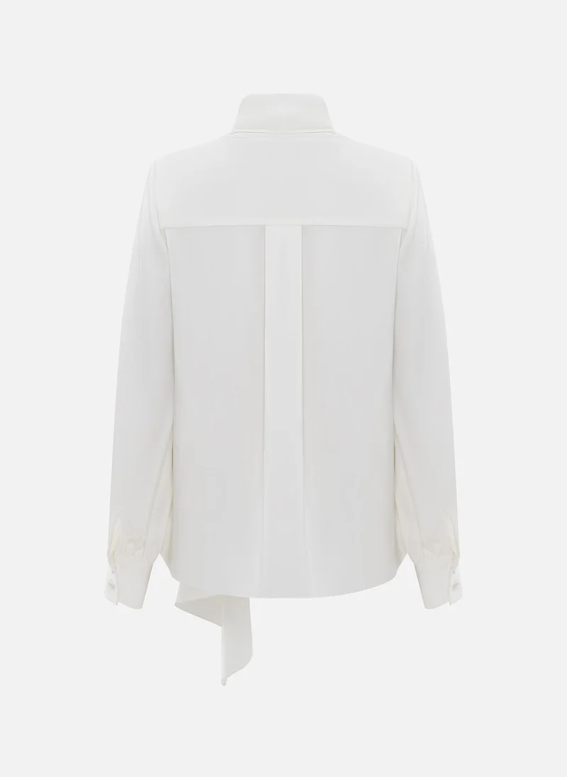 Lichi Blouse with decorative scarf in flowing fabric