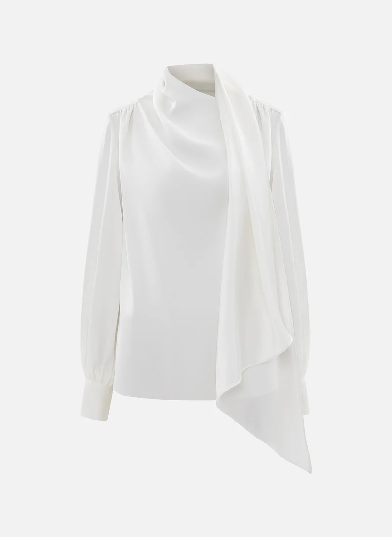 Lichi Blouse with decorative scarf in flowing fabric