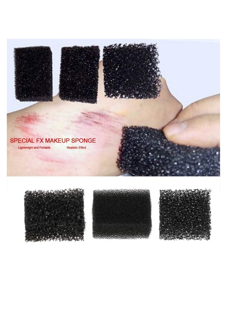 MEICOLY MEICOLY 6 Color Bruise Wheel for Special Effects,Hunting Camo Face Body Paint Kit,Light Green Gamora Witch Face Paint,Trauma SFX Makeup Kit Halloween Makeup with 3pcs Stipple Sponges,Monster and Alien - Image 2