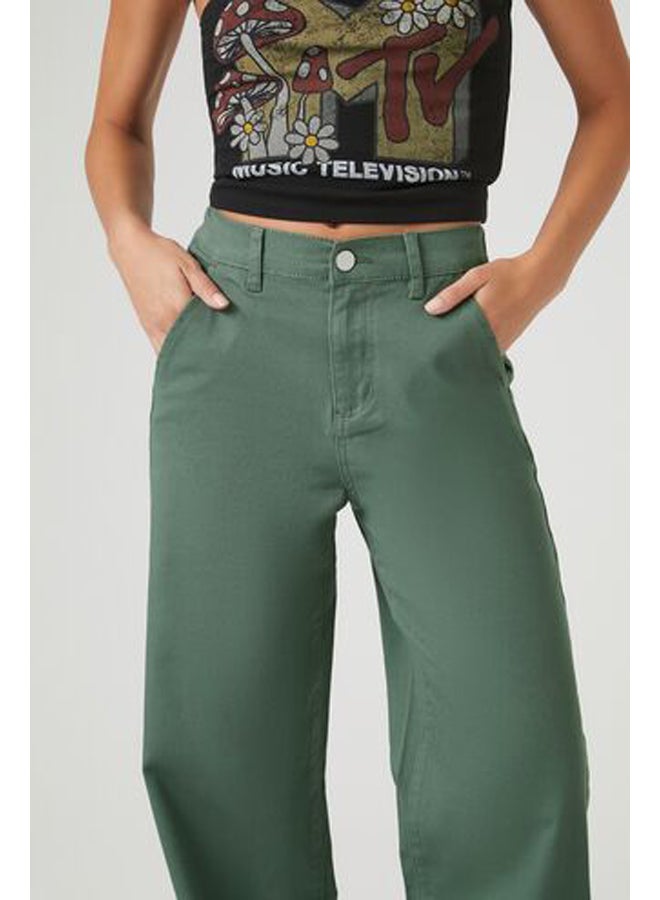 FOREVER 21 Twill Straight-Leg Pants - Image 5