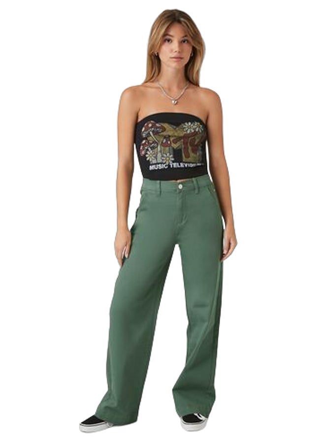 FOREVER 21 Twill Straight-Leg Pants - Image 1