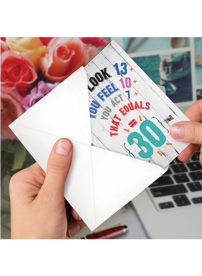 NobleWorks بطاقة عيد ميلاد 30 مضحكة نكتة بطاقة ملاحظة لأعياد الميلاد 30 سنة علامة فارقة فكاهة معادلة العمر 30 C7197Mbg - Image 5