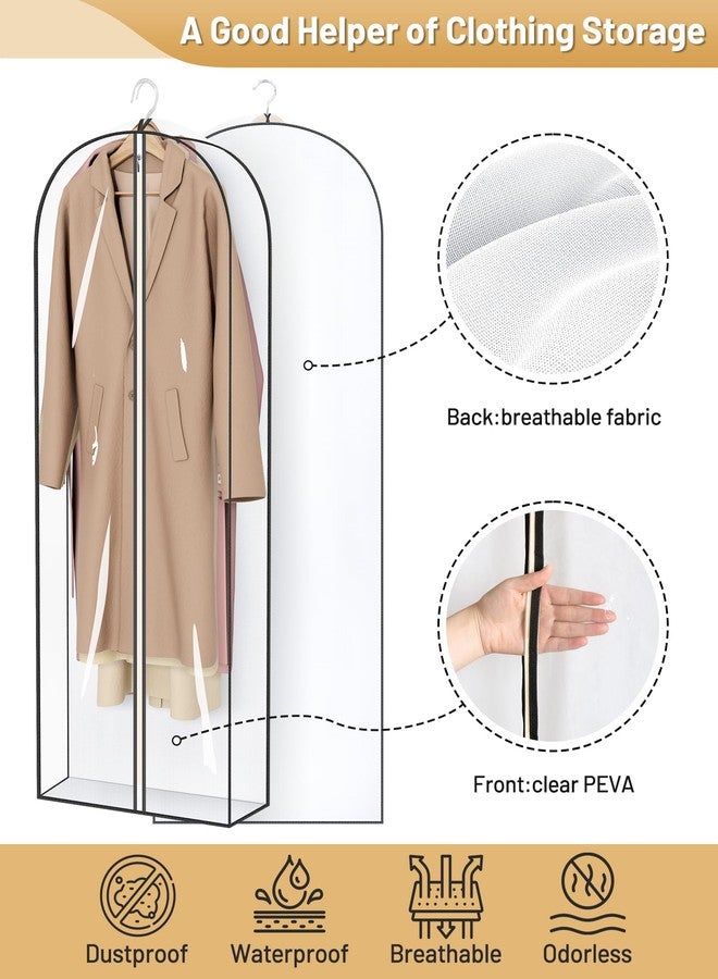 MISSLO 65" Clear Garment Bags for Hanging Clothes 4" Gusseted Dress Bags for Gowns Long Dress Cover for Closet Storage Dress Protector Bag, 2 Packs - Image 4