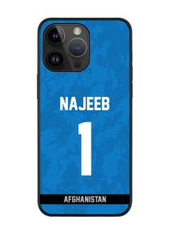 Rugged Black Edge Case iPhone 14 Pro Max, Slim fit Soft Case Flexible Rubber Edges Thin Cover - Player Name - Najibullah Zadran, Jersey Number- 1
