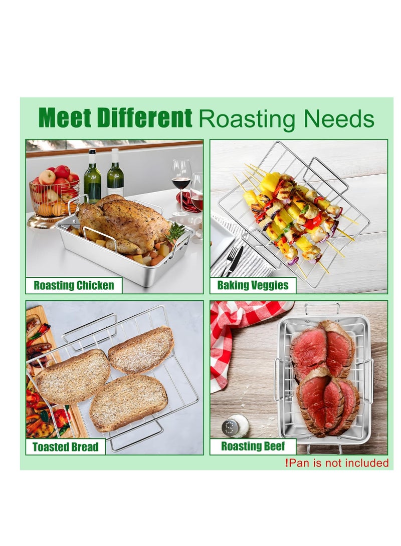E-far E-far Turkey Roasting Rack, Stainless Steel Rib Rack for Roasting, Grilling and Smoking, 14.4 x 10 inches, V Shaped & Heavy Duty, Dishwasher Safe (Large) - Image 4