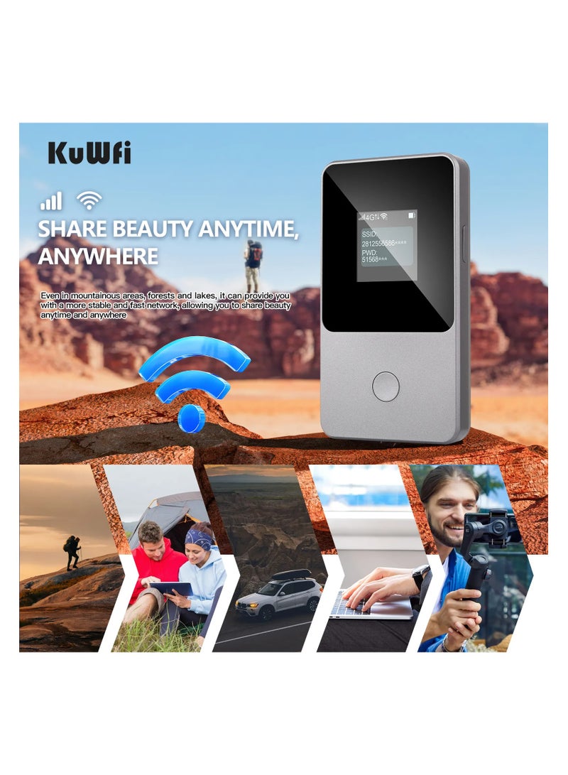 KuWFi 150Mbps 4G LTE mobile hotspot No SIM Card needed 160 countries 4G pocket global wifi router for travel - Image 4