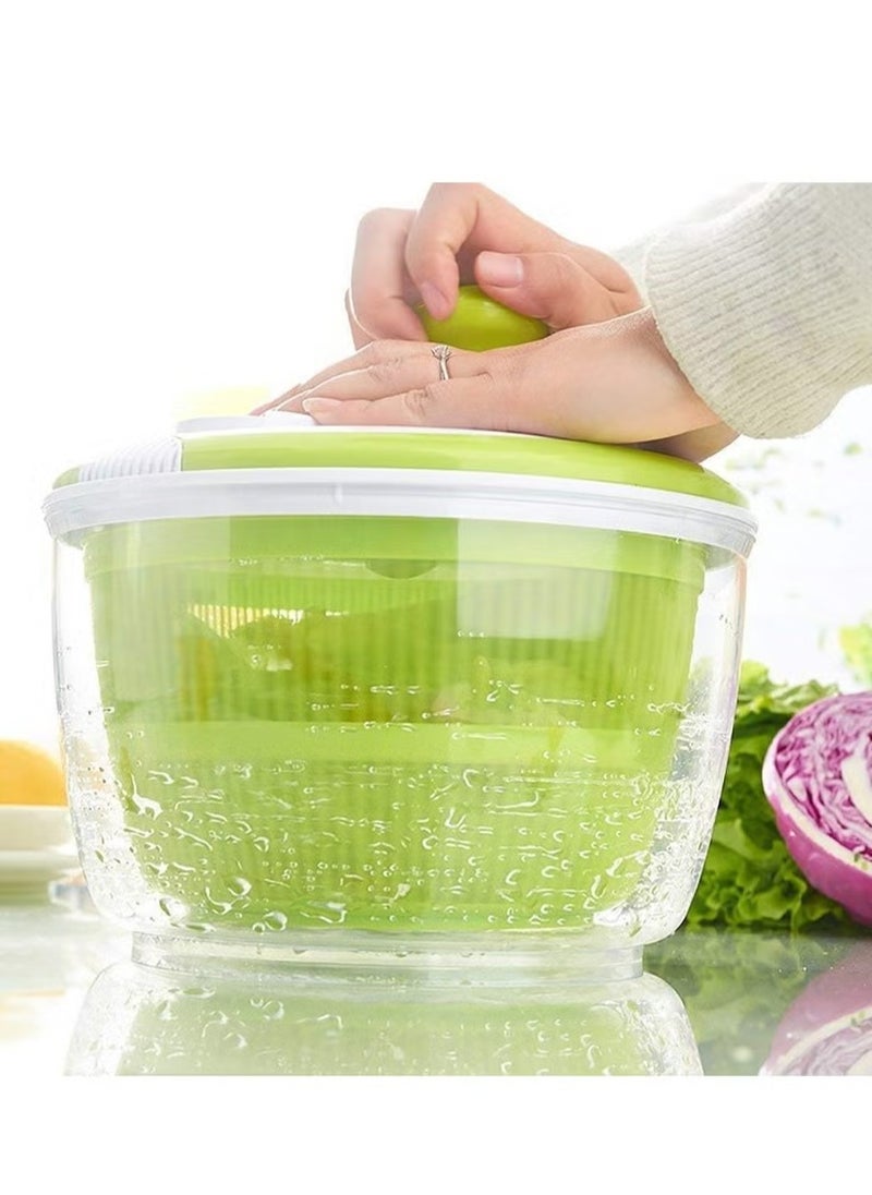 ELTRAZONE Salad Spinner Large 4.26L Capacity with Clear Serving Bowl, Colander Basket, Smart-Lock Lid, Easy Drain System, Non-Slip Base – Washes, Dries & Dresses Lettuce, Herbs, Vegetables & Fruit Convenient Kitchen Essential  - Image 4