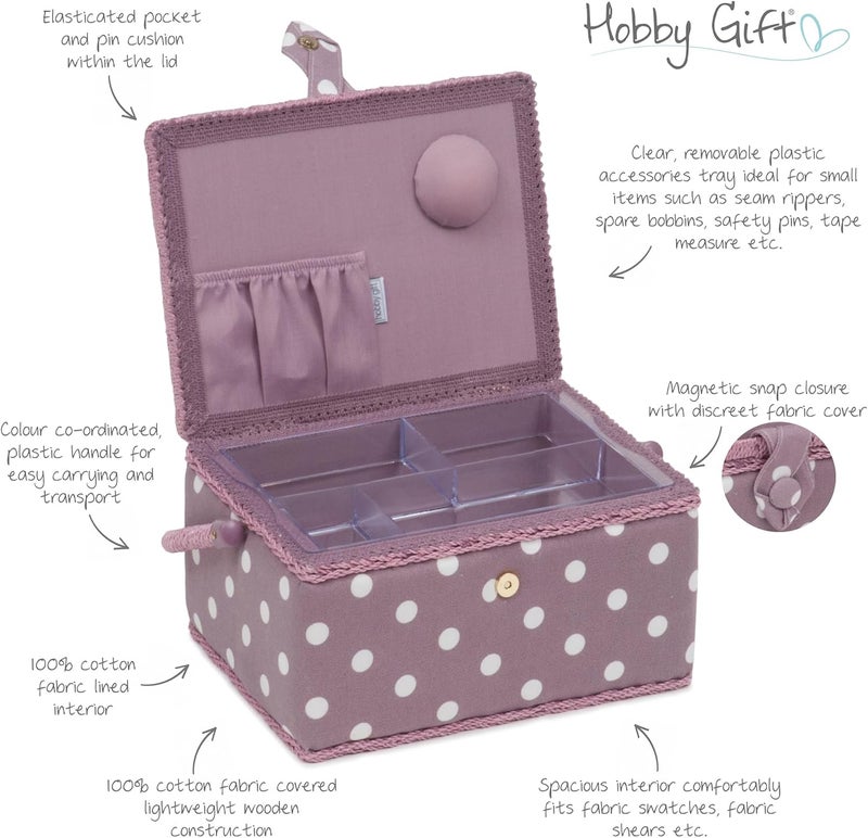 Hobby Gift صندوق تخزين حرفي مميز كهدية هواية، مملوء مسبقًا ويحتوي على مجموعة خياطة مكونة من 94 قطعة، لون بيج، متوسط الحجم، MRM121F - Image 5