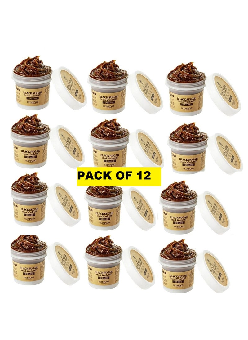 SKIN FOOD - Pack Of 12 Black Sugar Wash Off Mask 100grams x 12 - Image 1