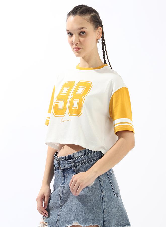 Hubberholme Women's Multicolour 100% Cotton Printed Boxy Fit T-Shirt - Image 3