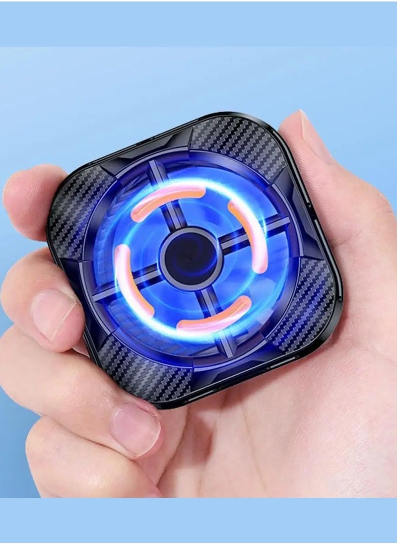 ELTRAZONE X79 Mobile Phone Cooling Fan with RGB Lights – USB Semiconductor Radiator with Back Clip, Adjustable Heat Sink Design, Silent Phone Cooler for Gaming, Streaming & Multitasking – Portable Smartphone Radiator Compatible with All Phones – Black  - Image 2