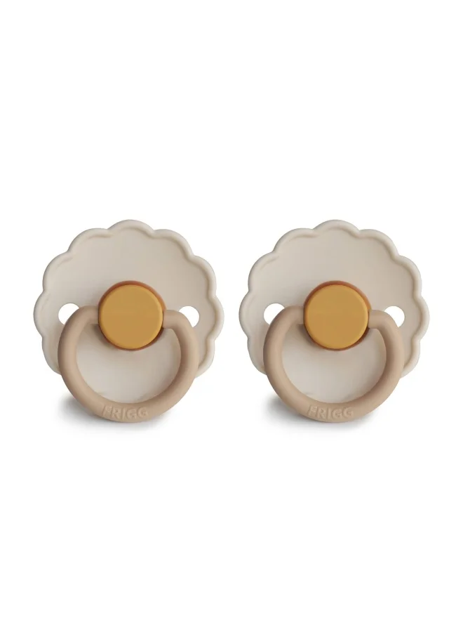 FRIGG Daisy Latex Baby Pacifier 0-6M 2-Pack Chamomile -Size 1