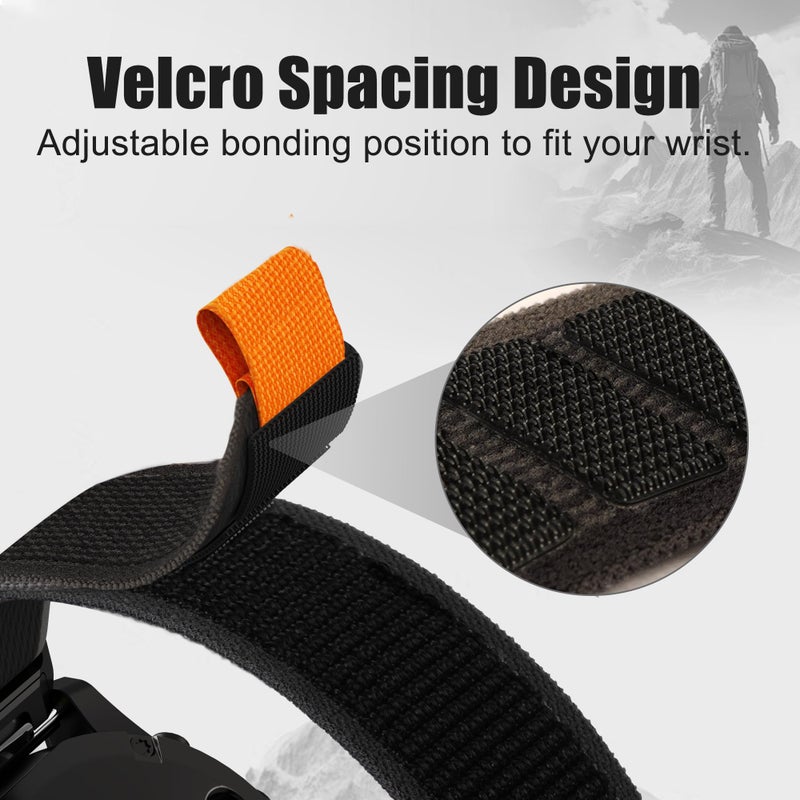 ANCOOL Compatible for Garmin Fenix 7X/6X/5X Band, 26mm Easy Fit Nylon Straps for Garmin Fenix 3/5X Plus/6X Pro/Tactix Delta/Enduro 2 Bands (Black) - Image 2