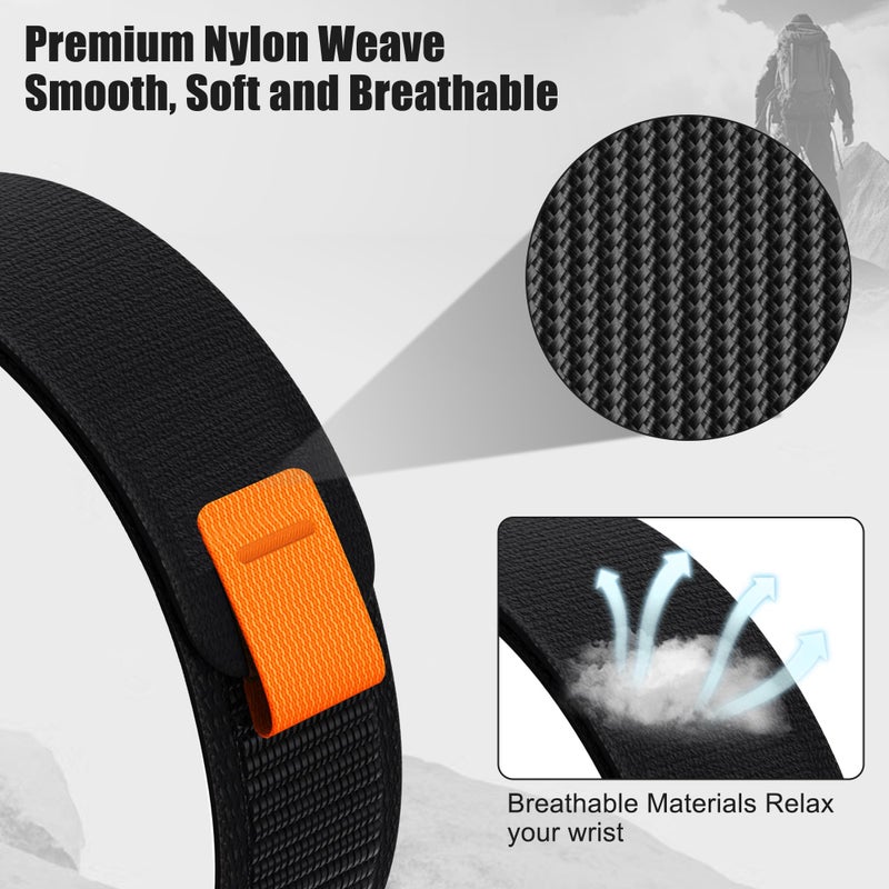 ANCOOL Compatible for Garmin Fenix 7X/6X/5X Band, 26mm Easy Fit Nylon Straps for Garmin Fenix 3/5X Plus/6X Pro/Tactix Delta/Enduro 2 Bands (Black) - Image 4