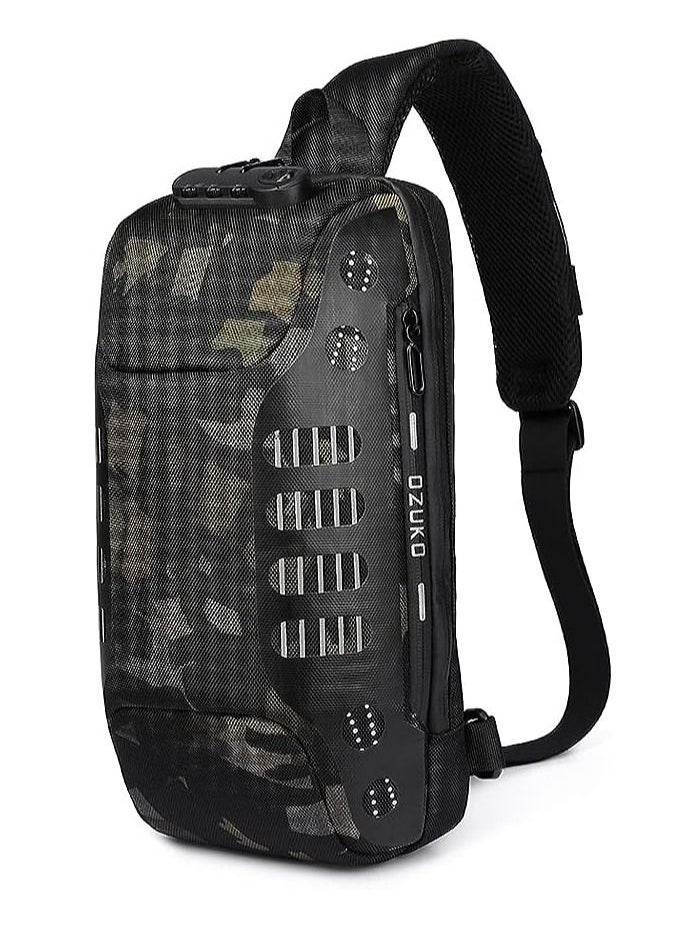 OZUKO - Anti Theft Sling Bag Shoulder Crossbody Backpack Waterproof Chest Bag with USB Charging Port Lightweight Casual Daypack - Image 1