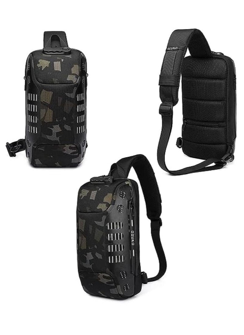 OZUKO - Anti Theft Sling Bag Shoulder Crossbody Backpack Waterproof Chest Bag with USB Charging Port Lightweight Casual Daypack - Image 1