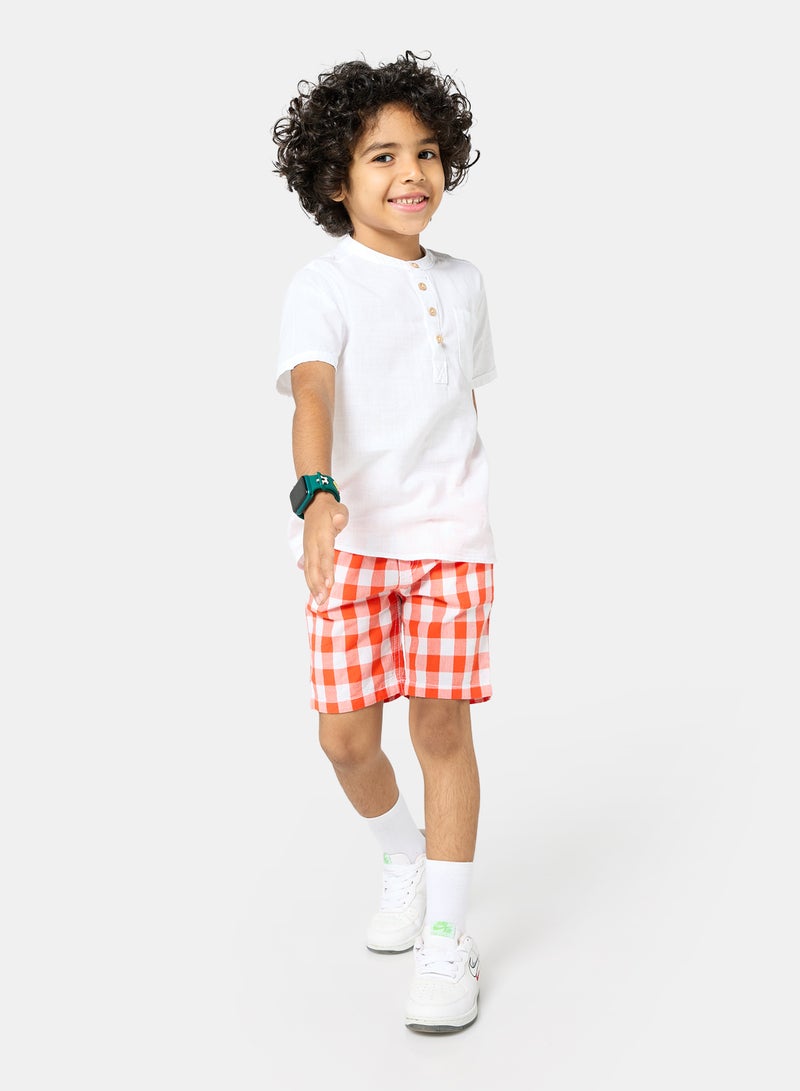 Panco Boys Checkered Shorts with Elastic Waist - Image 4