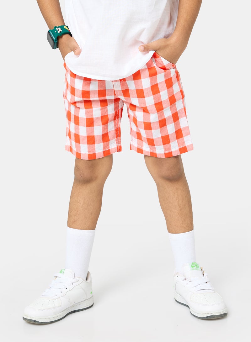 Panco Boys Checkered Shorts with Elastic Waist - Image 3