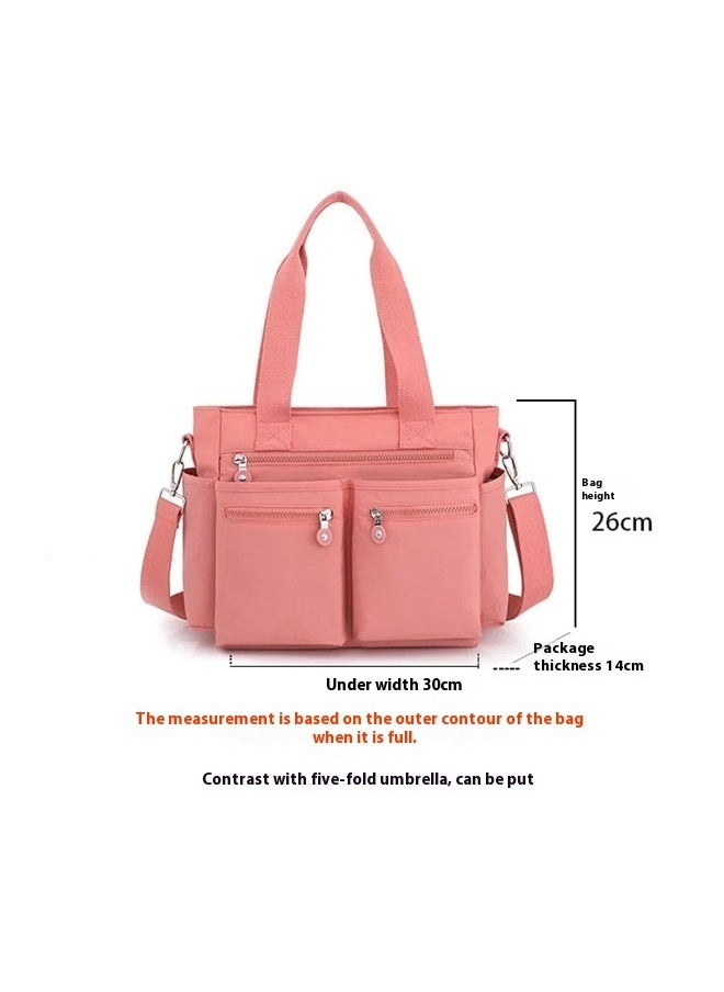 yongsheng Casual Travel Backpack pink, Canvas Tote Bag Nylon Multi Pocket Shoulder Bags Laptop Work Bag Teacher Purse Handbag for Women Men  - Image 5