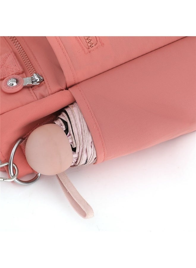 yongsheng Casual Travel Backpack pink, Canvas Tote Bag Nylon Multi Pocket Shoulder Bags Laptop Work Bag Teacher Purse Handbag for Women Men  - Image 2