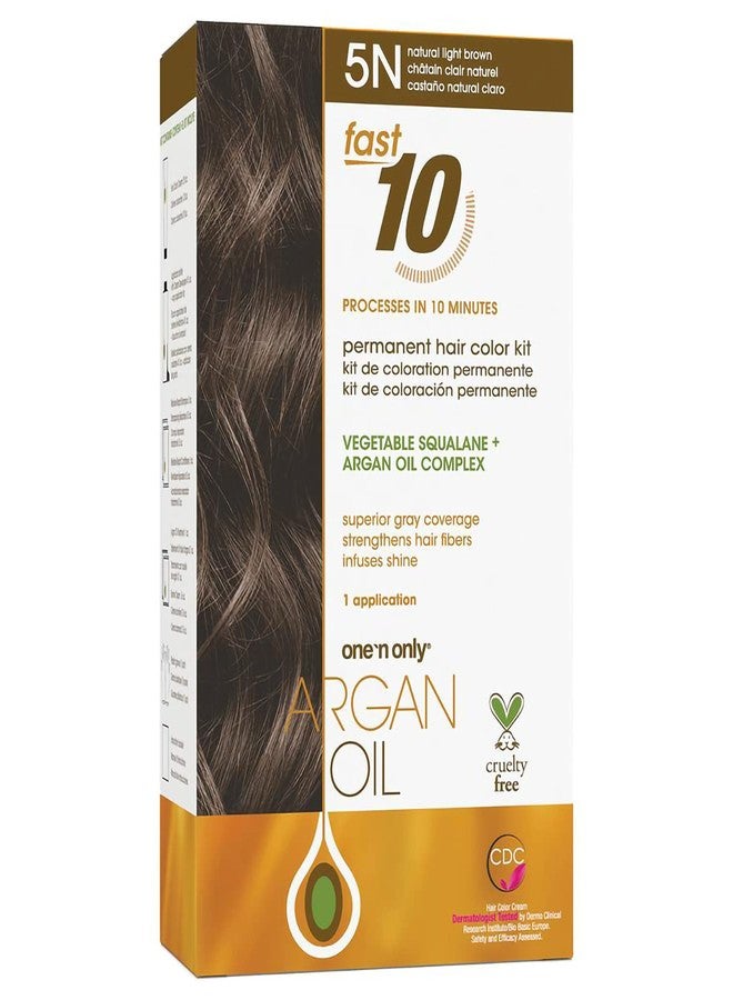 One N Only One 'N Only Fast 10 Permanent Hair Color Kit - Hair Dye for Women with Argan Oil to Maintain Moisture Balance - Advanced Micro-Pigments for Natural Tones (5N Natural Light Brown) - Image 1