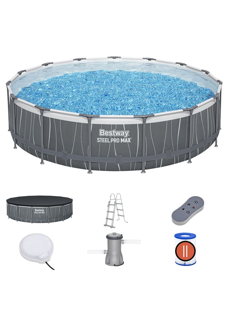 Bestway Pool Set Steel Pro Max LED 457x107cm | Includes LED light | Family Pool | Summer Pool - Image 3